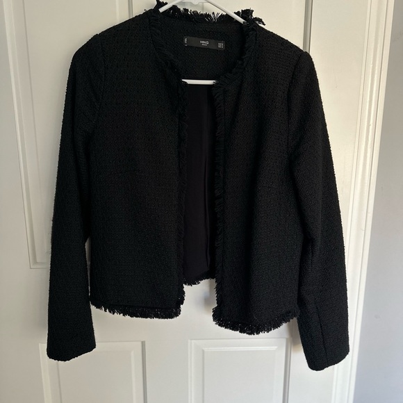 Mango Black Textured Blazer - Picture 2 of 3